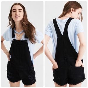 American Eagle Denim Overall Shorts